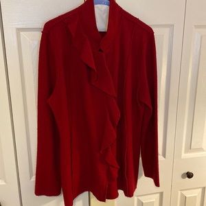 Love Scarlett. XL. Red Boiled Wool Cardigan Sweater